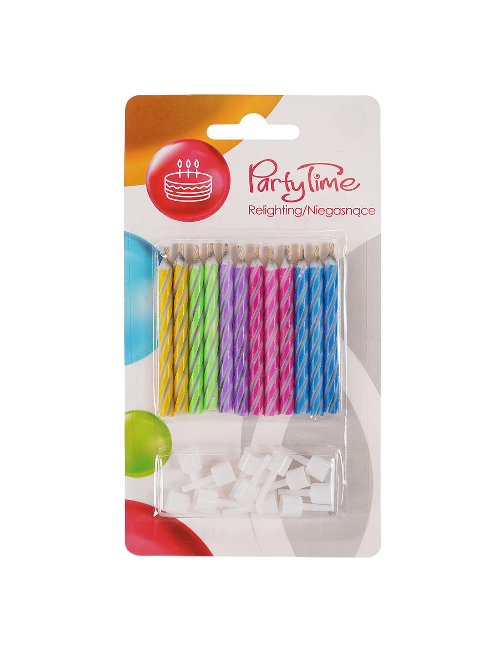 Świeczki urodzinowe - niegasnące psikuski (12 szt.)