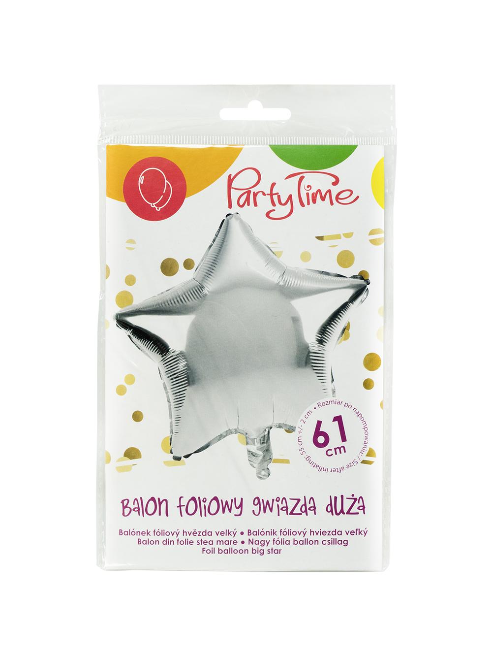 Balon foliowy gwiazda duża srebrny