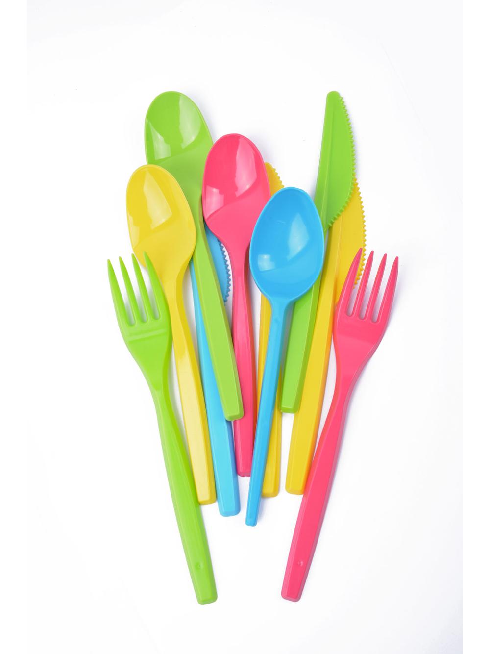 Widelce plastikowe w soczystych kolorach (6 szt.)