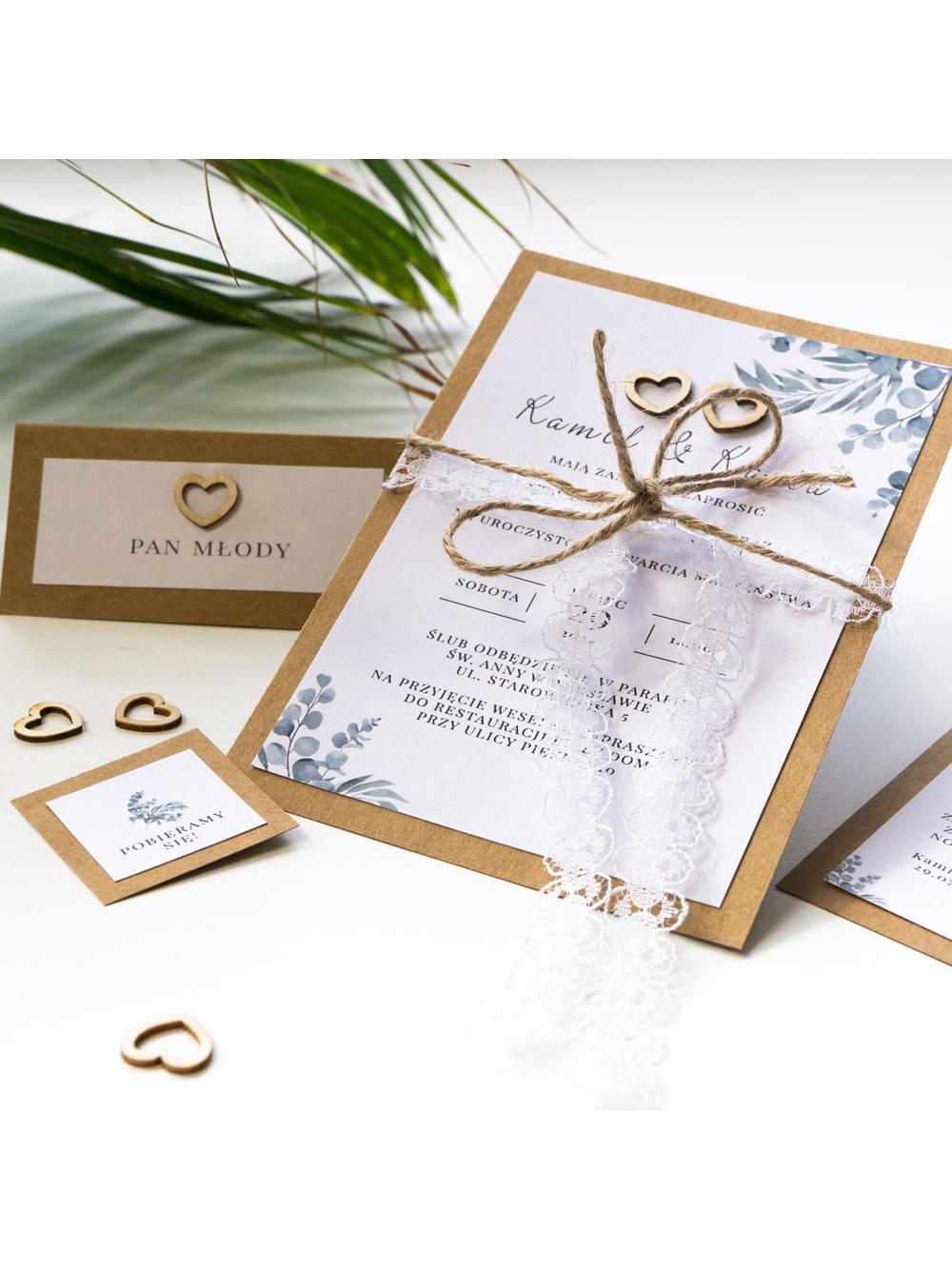 Drewniane konfetti - serduszka (48 szt.)