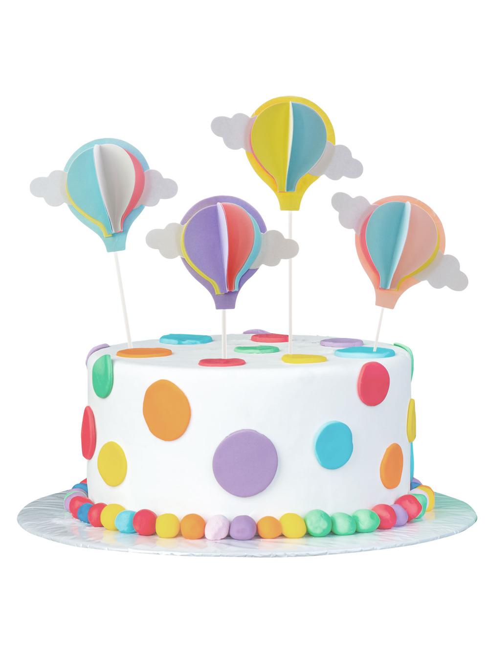 Dekoracja tortu - kolorowe baloniki (4 szt.) - FSC Mix