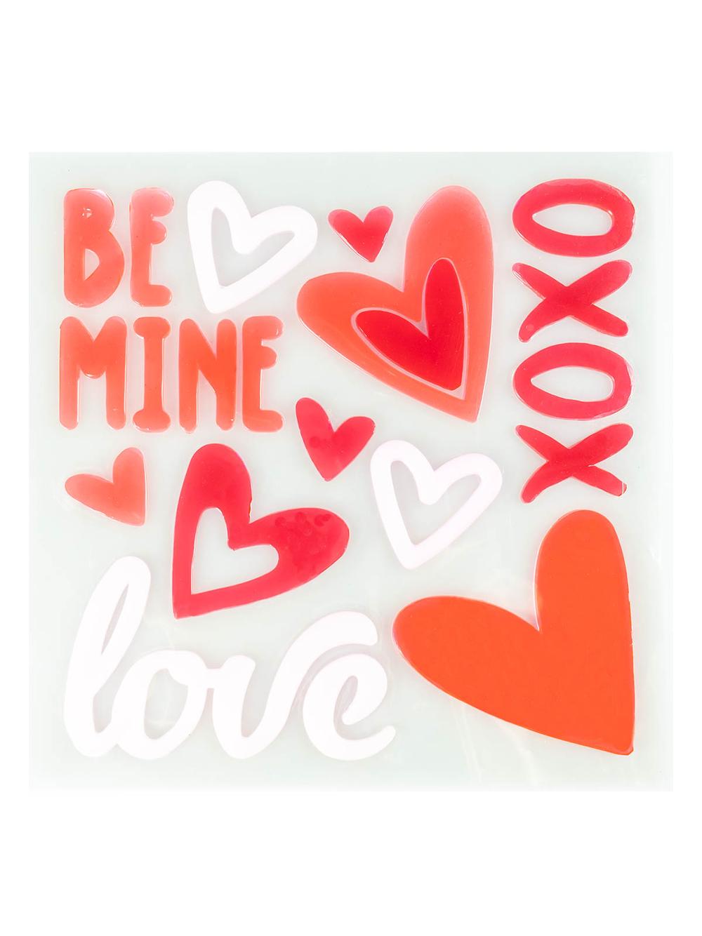 Walentynkowe naklejki żelowe