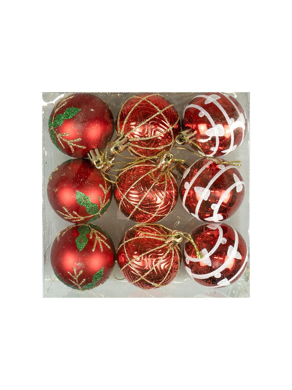 Zestaw bombek ze zdobieniem (9 szt.)