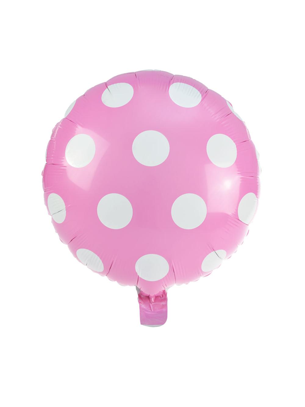 Balon foliowy kropki jasnoróżowy