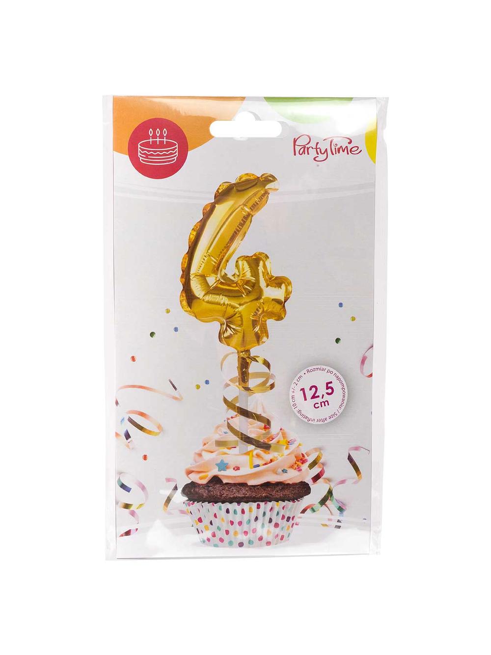 Balon foliowy na patyczku nr 4 złoty