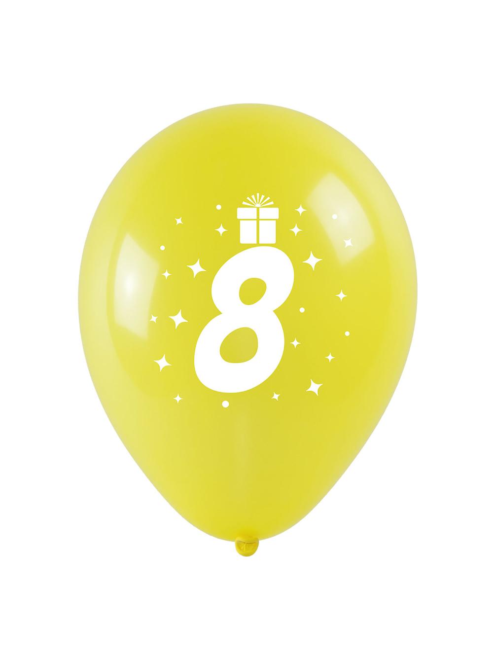 Balony z nadrukiem cyferki - 8 (3 szt.)
