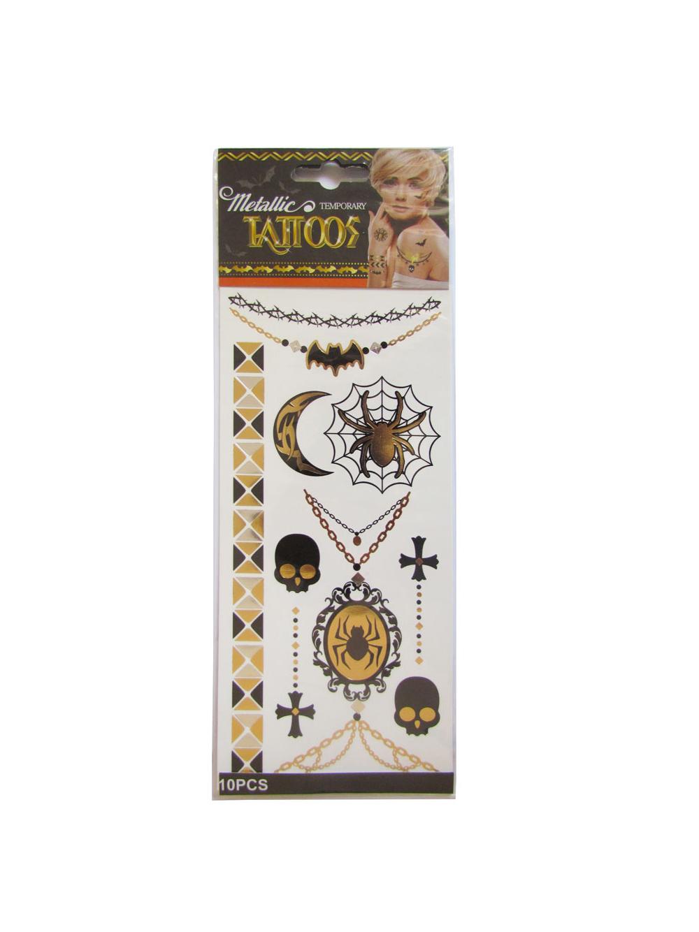 Metaliczne tatuaże halloweenowe