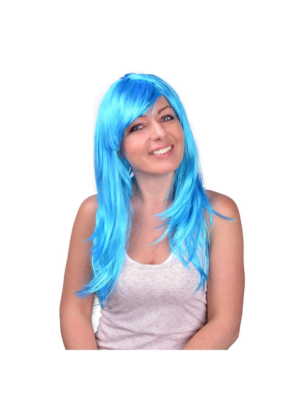 Peruka długowłosa niebieska