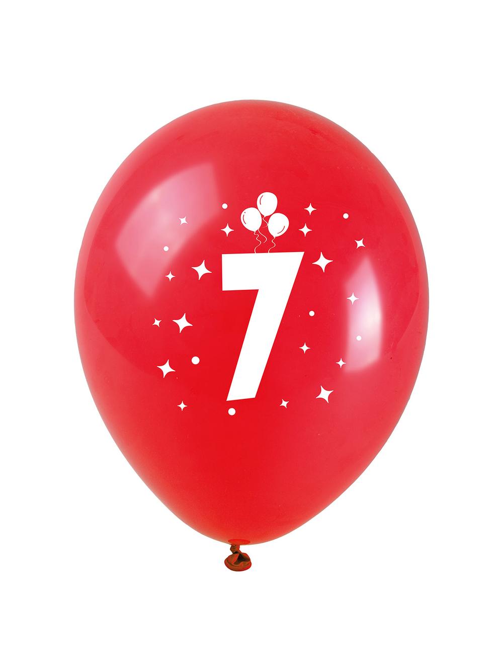 Balony z nadrukiem cyferki - 7 (3 szt.)