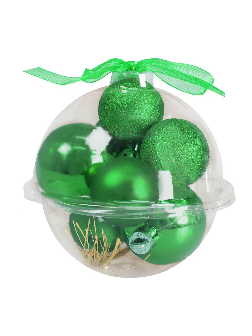 Zestaw dekoracji w bombce (9 szt.) - zielone
