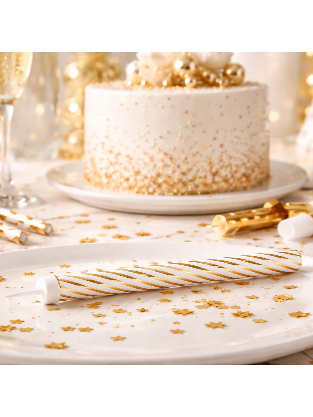 Fontanna party 12 cm - złote paski