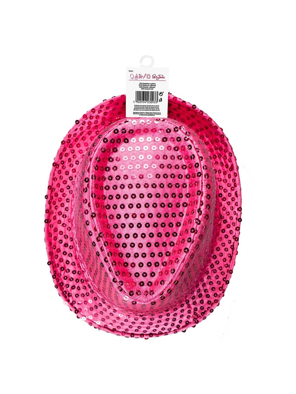 Kapelusz cekiny różowy