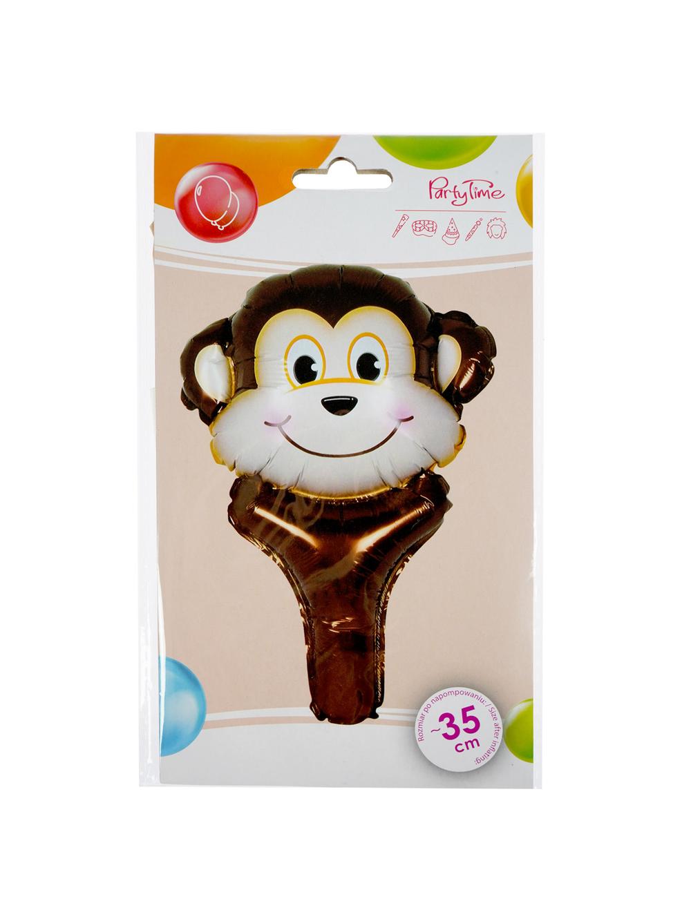 Balon foliowy zwierzątko z uchwytem - małpka