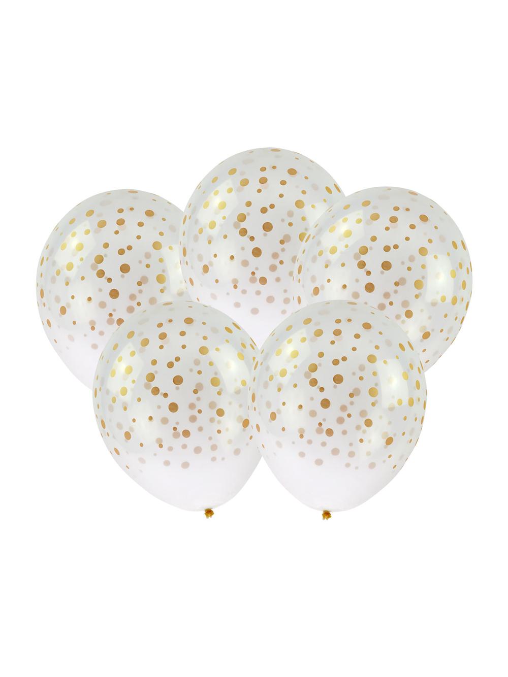 Balony transparentne z nadrukiem konfetti (5 szt.)