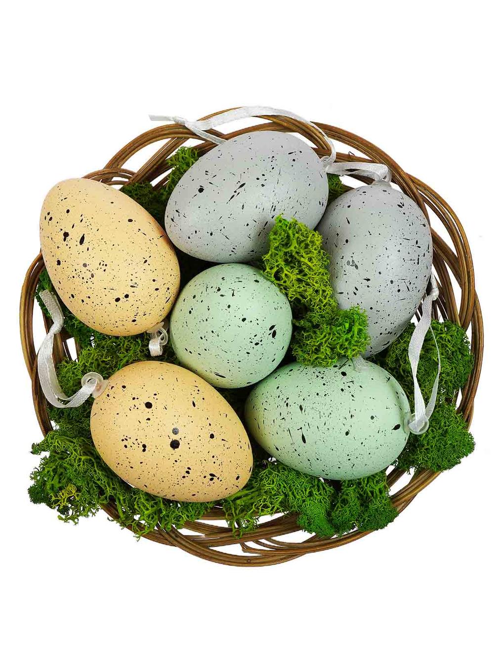 Dekoracyjne jajka z zawieszką (6 szt.)