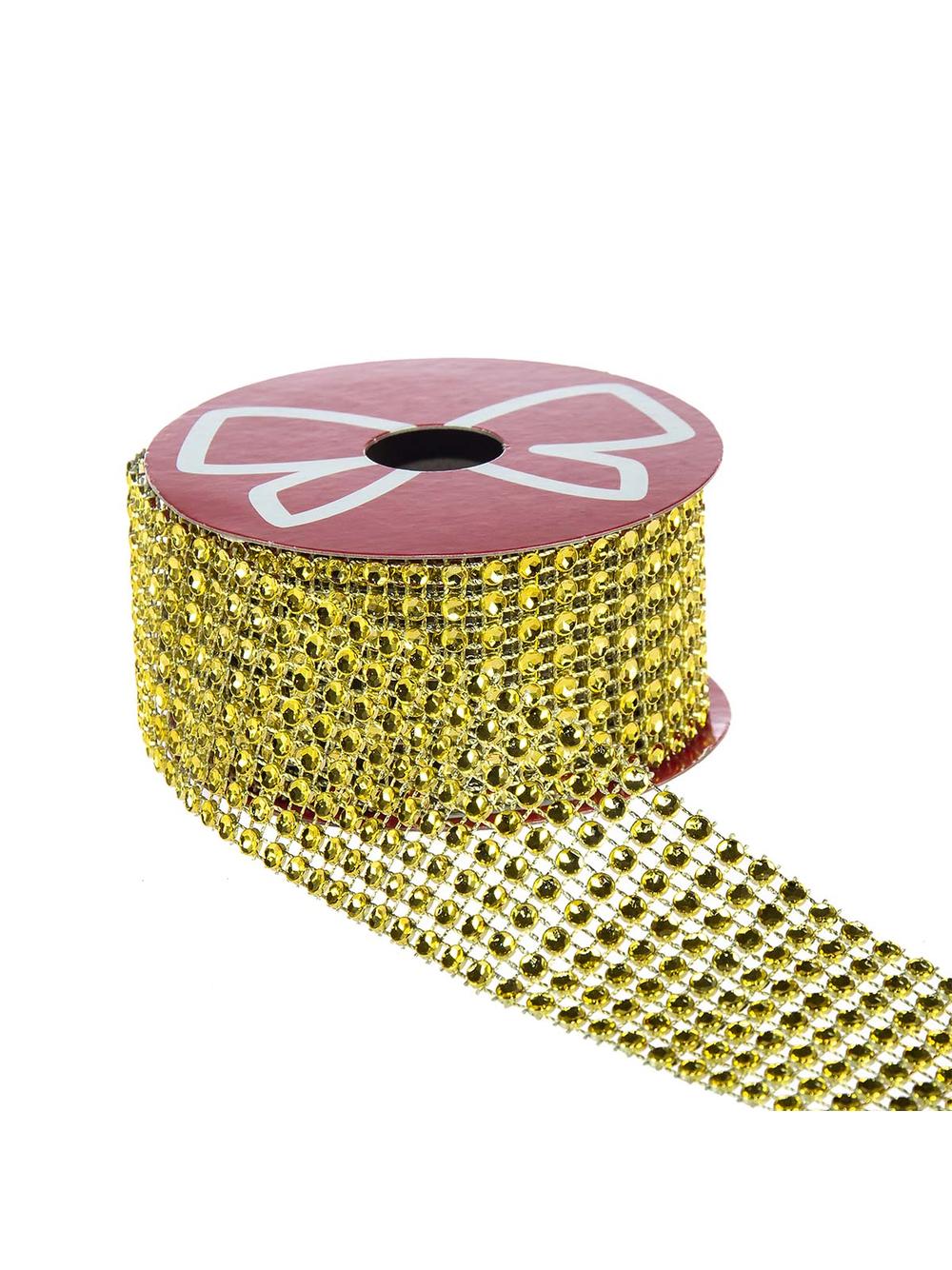 Dekoracyjna taśma z kryształkami złota