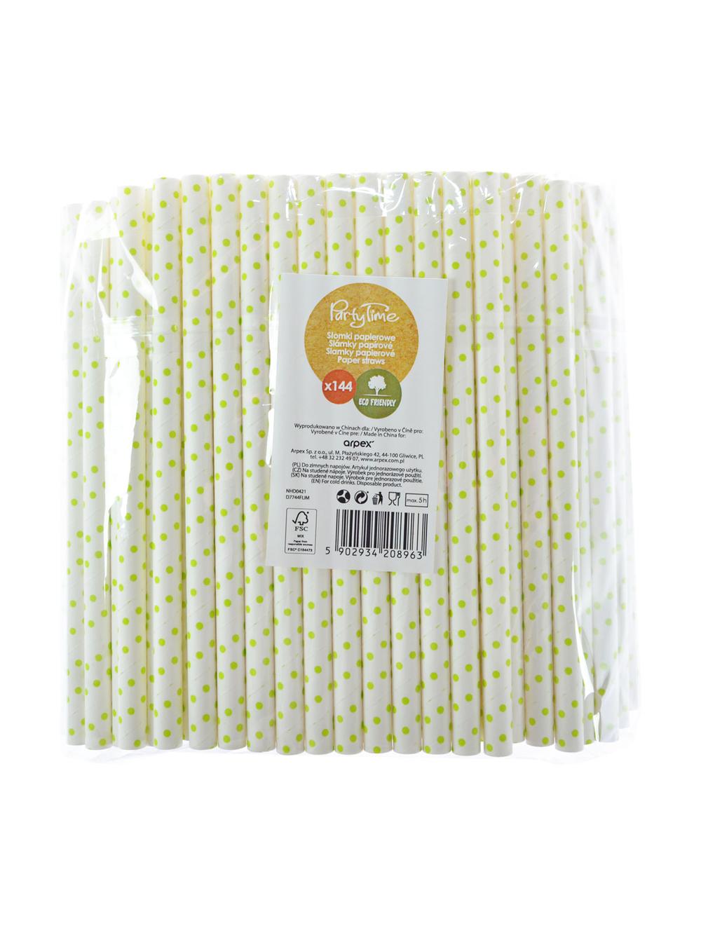Słomki papierowe jumbo 10 mm limonkowe (144 szt.) - FSC Mix Credit