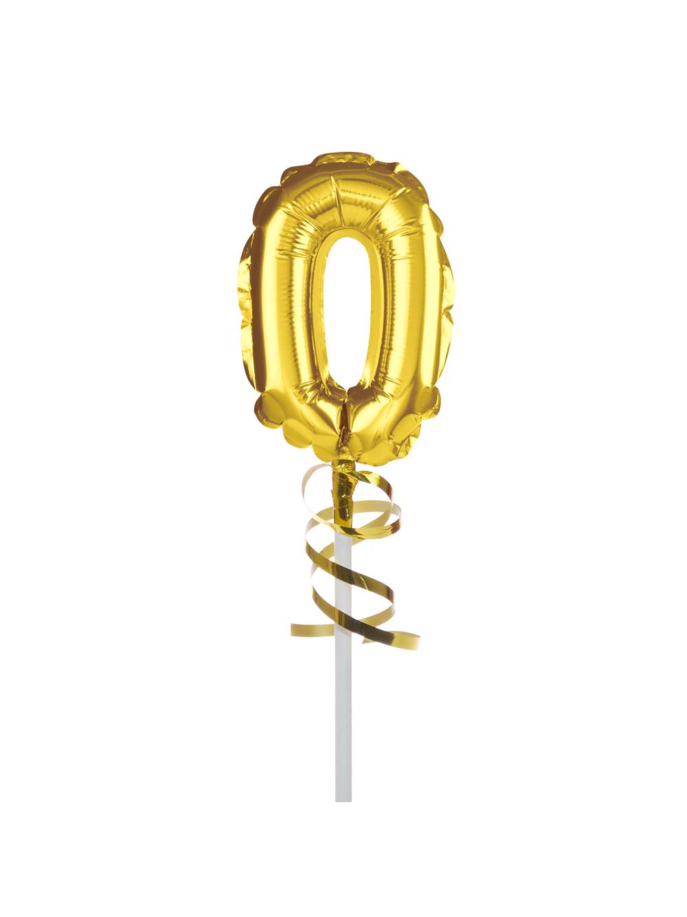 Balon foliowy na patyczku nr 0 złoty