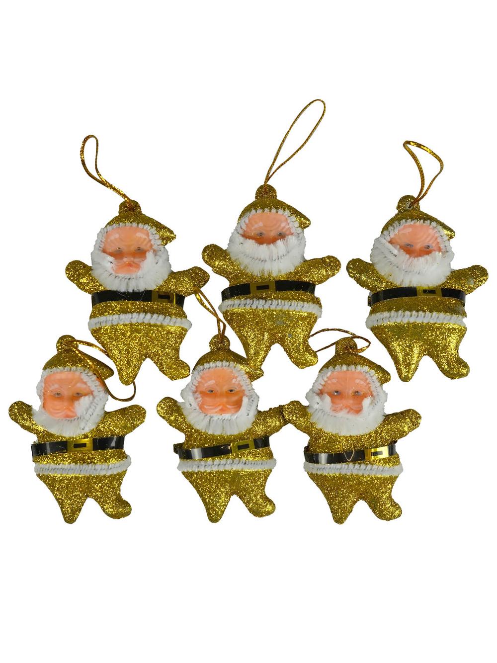 Mikołaje wiszące (6 szt.) złote