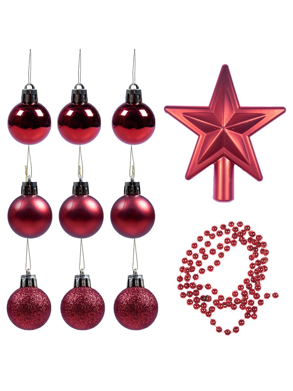 Zestaw choinkowy (11 elementów) czerwony