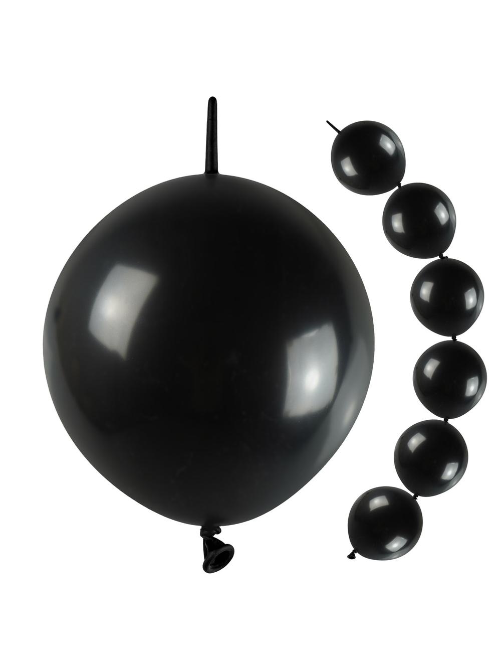 Balony czarne z łącznikiem (10 szt.)