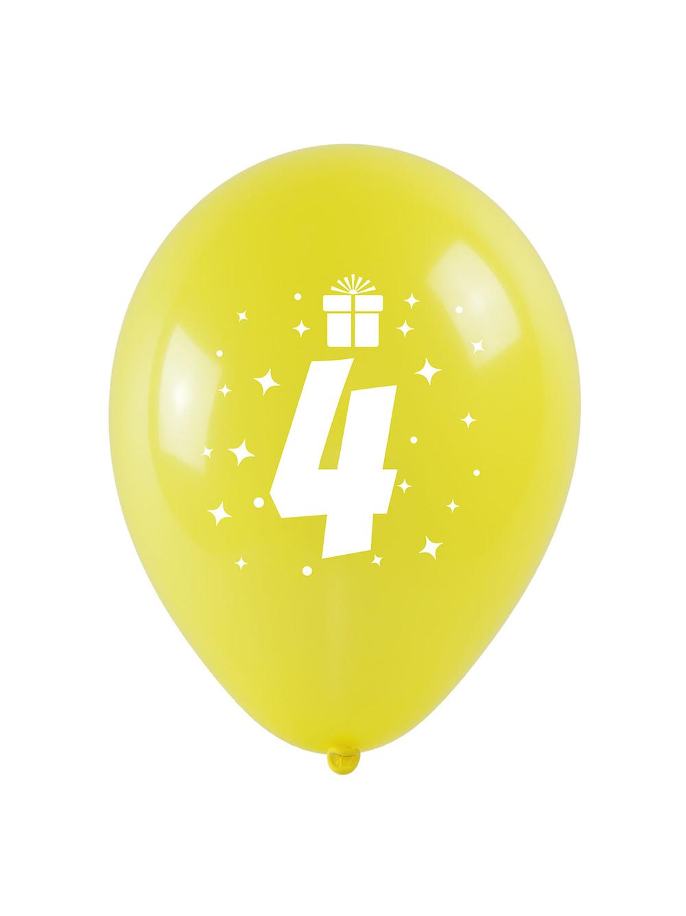 Balony z nadrukiem cyferki - 4 (3 szt.)