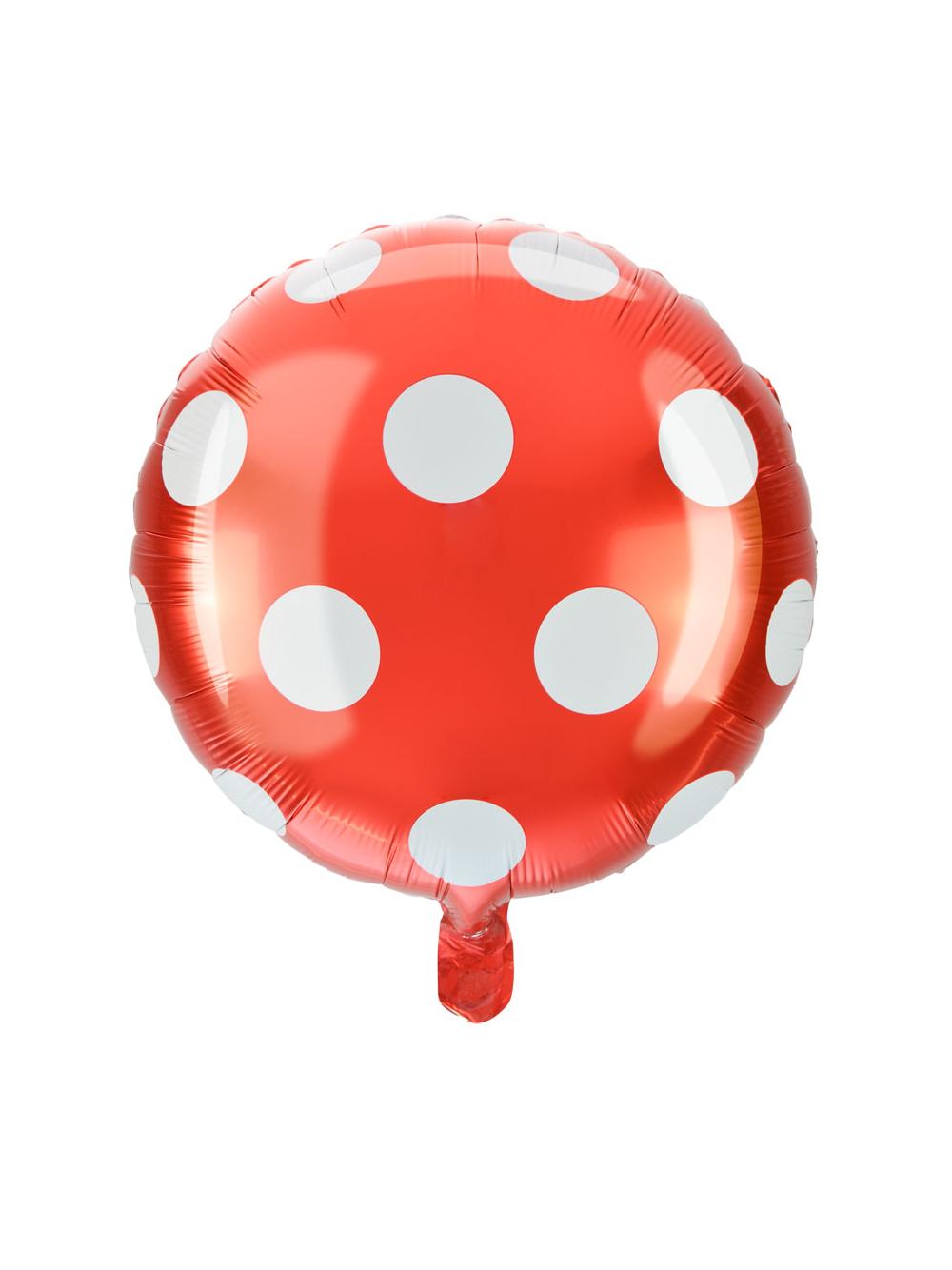 Balon foliowy kropki czerwony