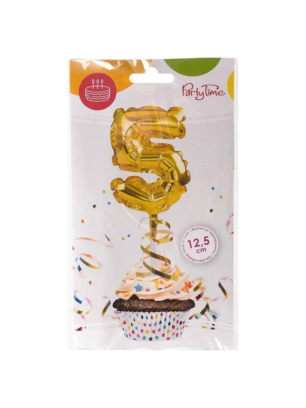 Balon foliowy na patyczku nr 5 złoty