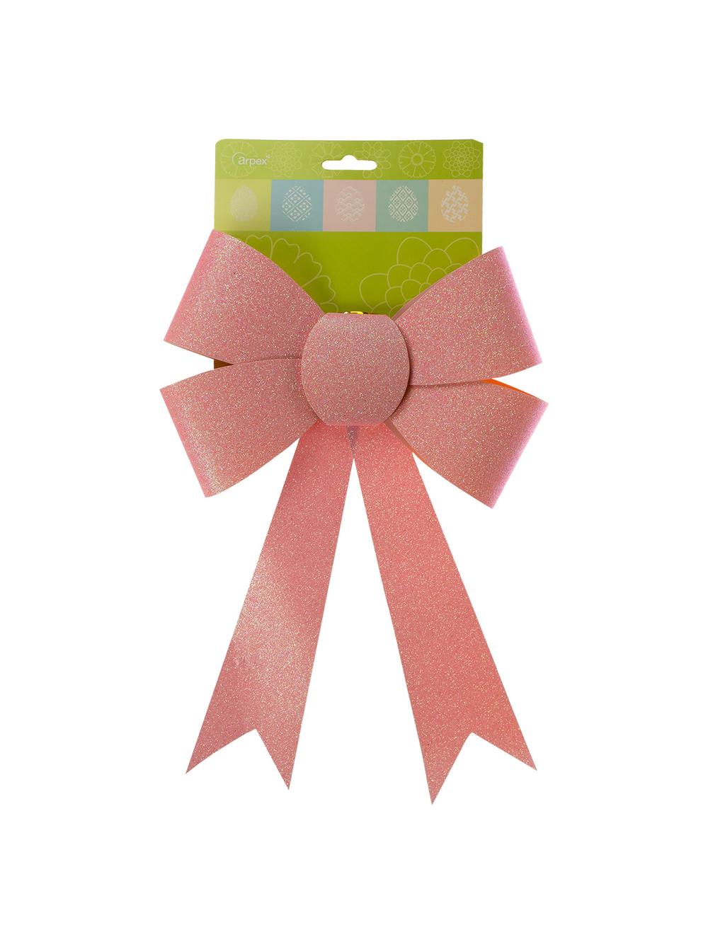 Kokarda brokatowa duża różowa