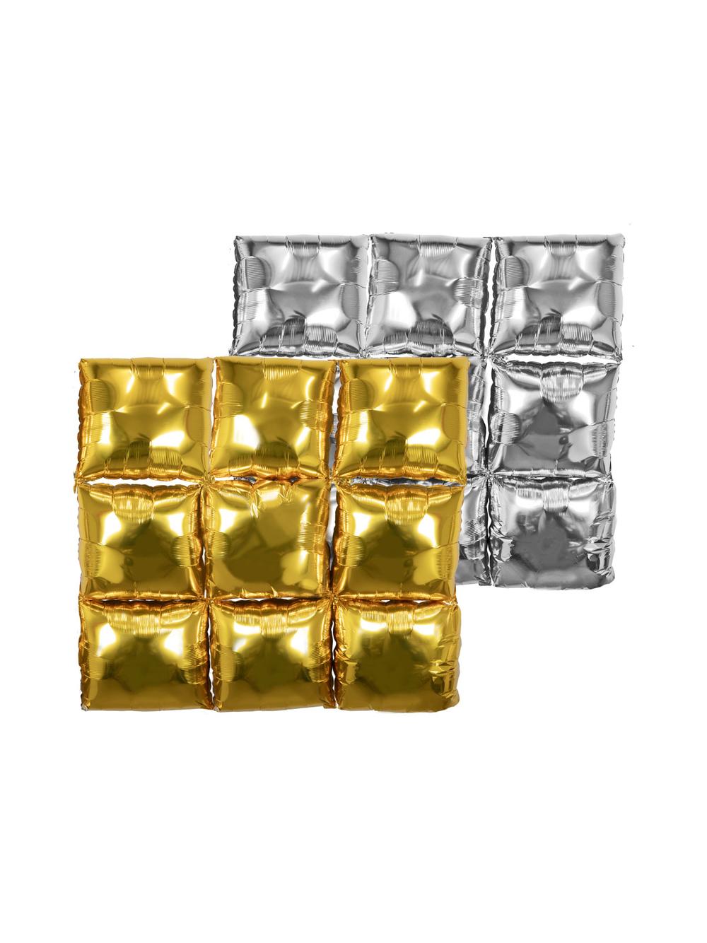 Ścianka party - złoto-srebrny zestaw balonów foliowych (9 szt.)