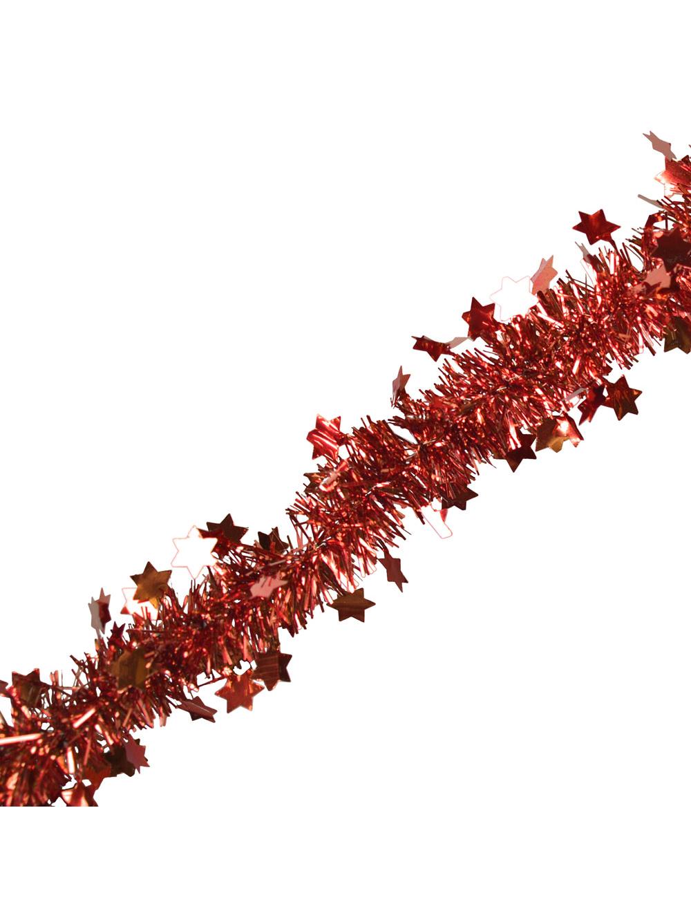 Łańcuch z gwiazdkami/ śnieżynkami czerwony