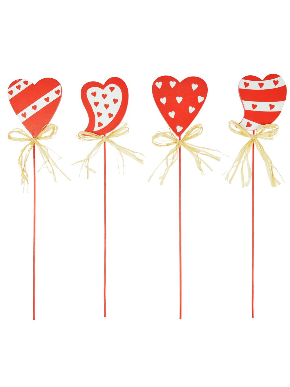 Drewniane serce na piku - mix wzorów