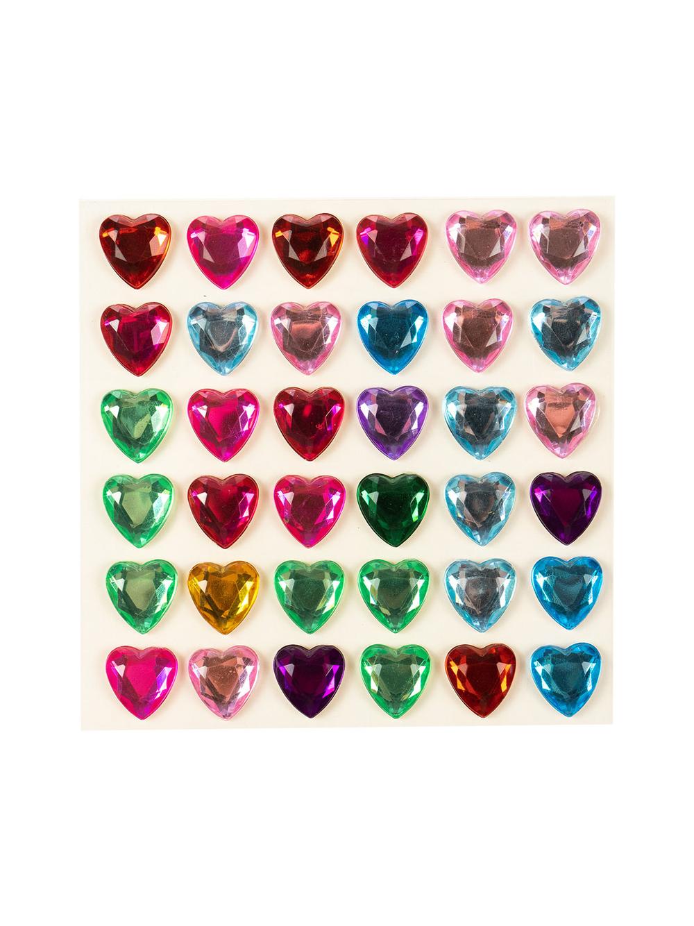 Kryształowe serduszka samoprzylepne (36 szt.)
