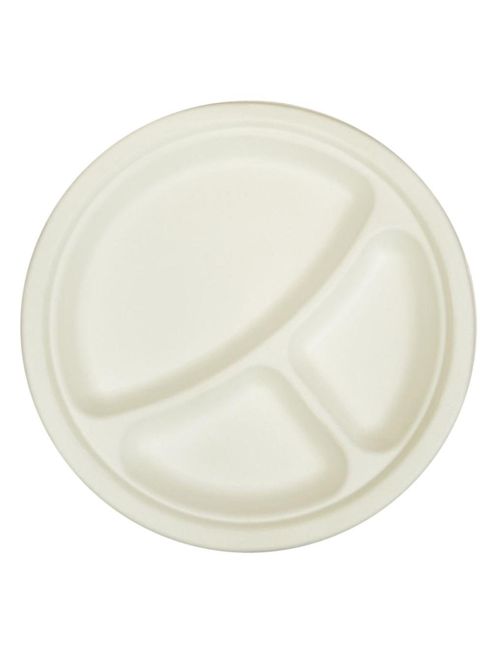 Talerze trójdzielne 23 cm - trzcina cukrowa (6 szt.)