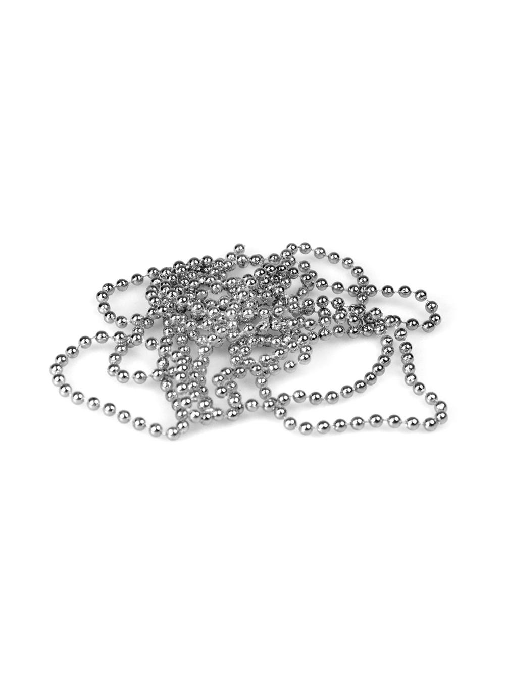 Łańcuch perełki 4 mm srebrny