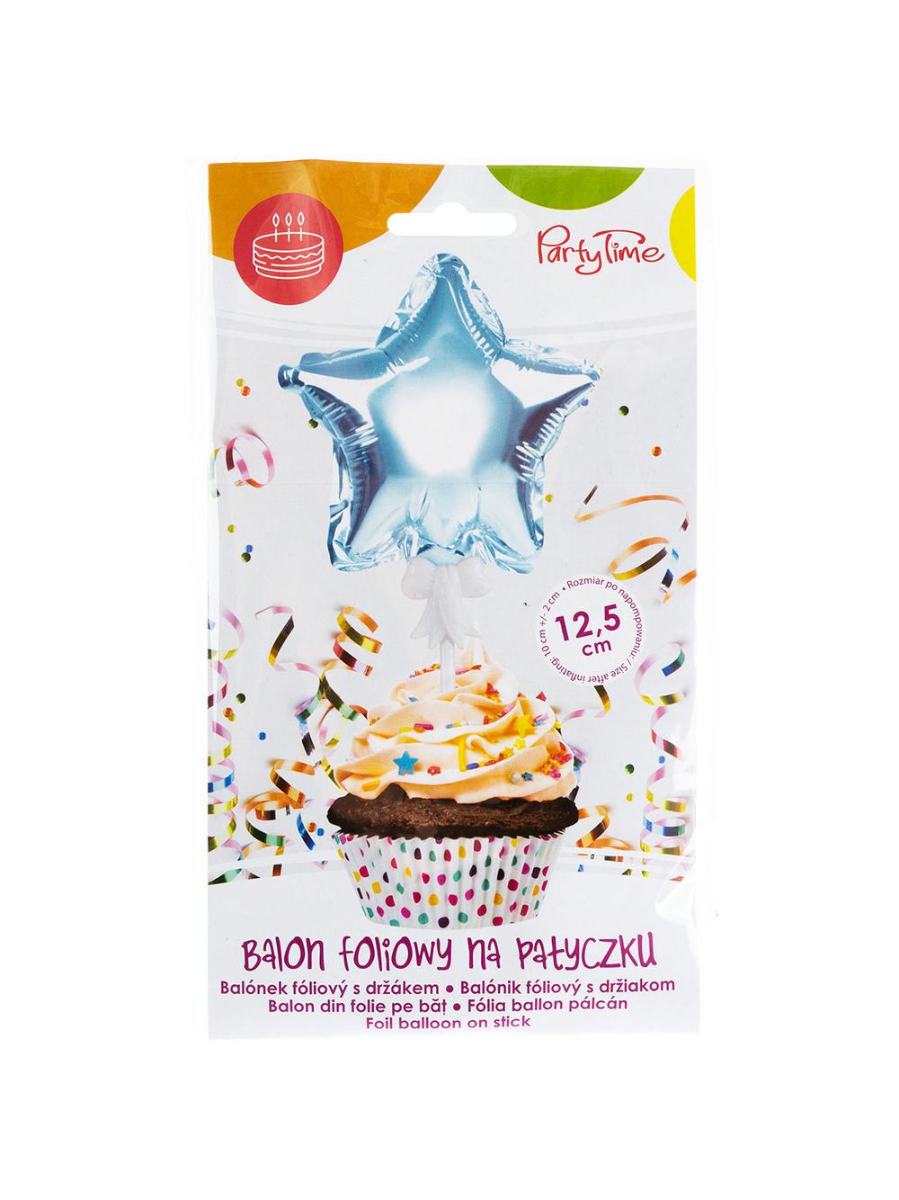 Balon foliowy na patyczku gwiazdka niebieski