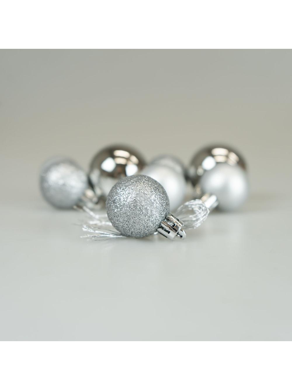 Zestaw dekoracji w bombce (9 szt.) - srebrne