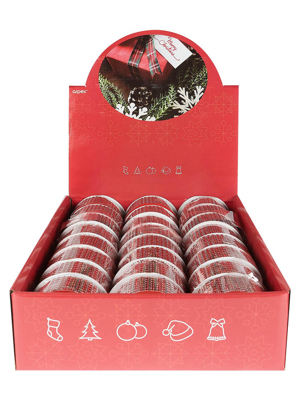 Dekoracyjna taśma z kryształkami czerwona