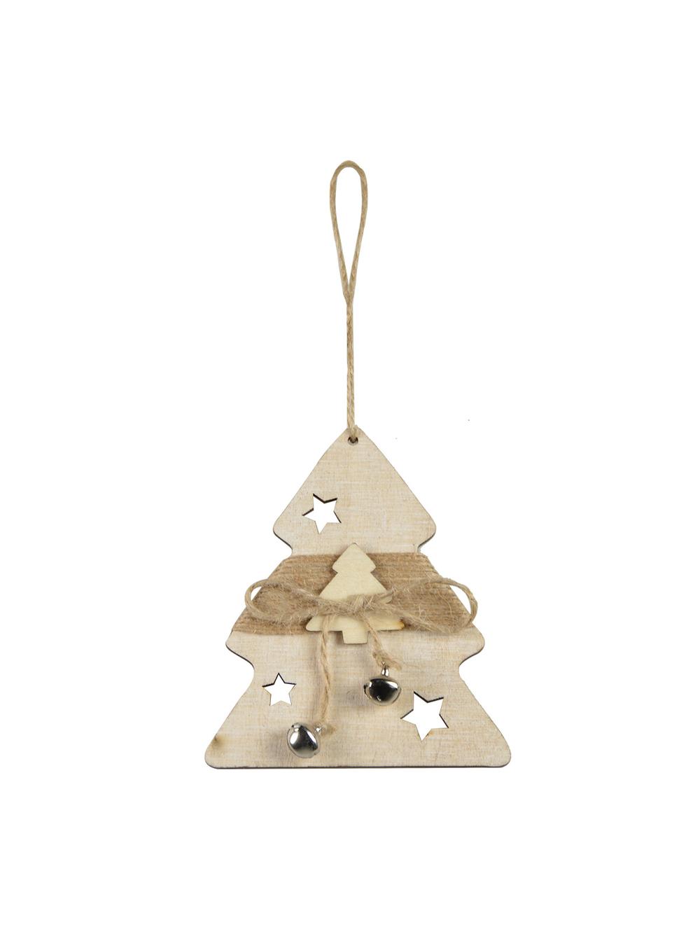 Drewniana zawieszka z dzwoneczkami