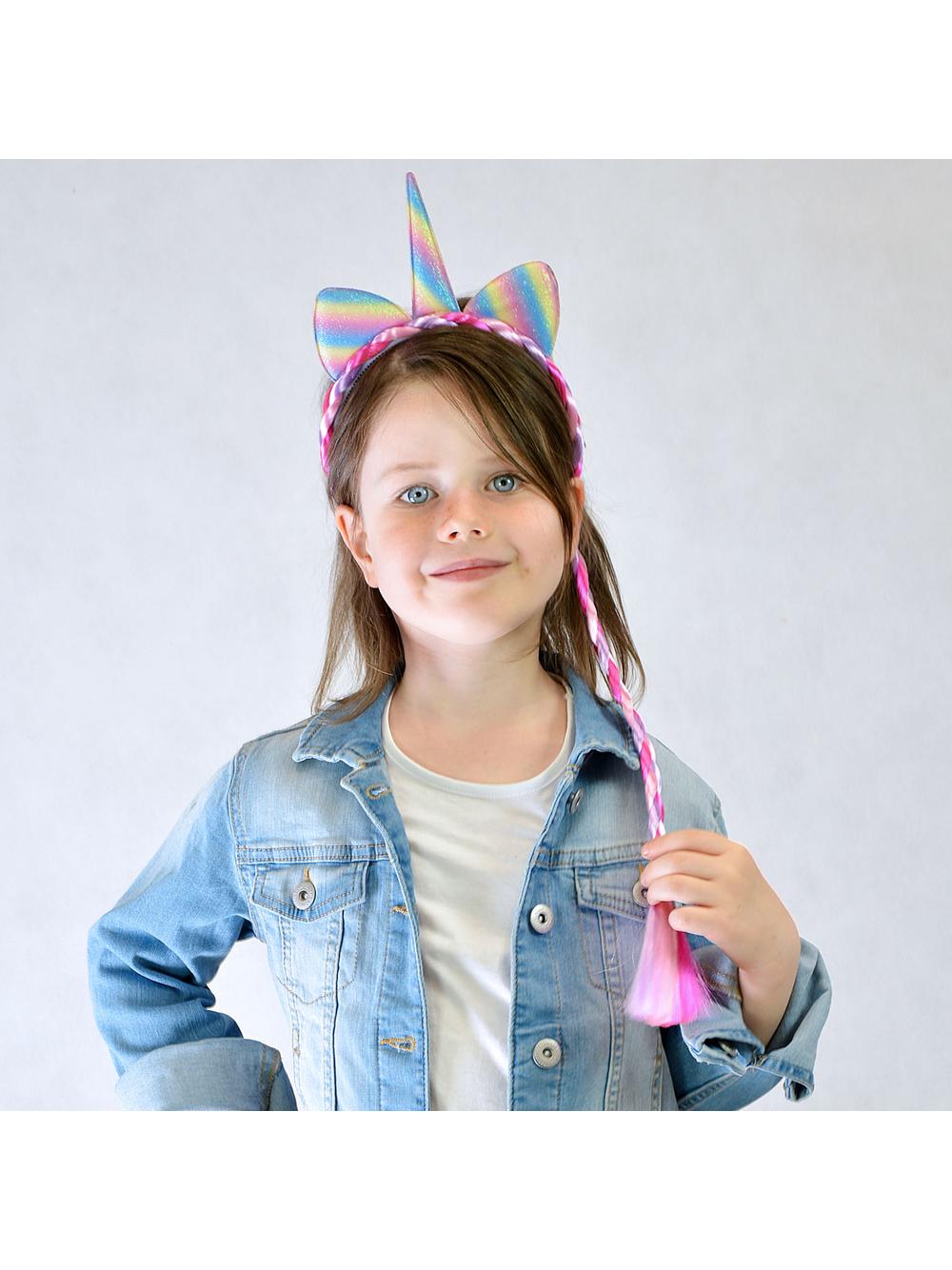 Opaska jednorożec z warkoczem