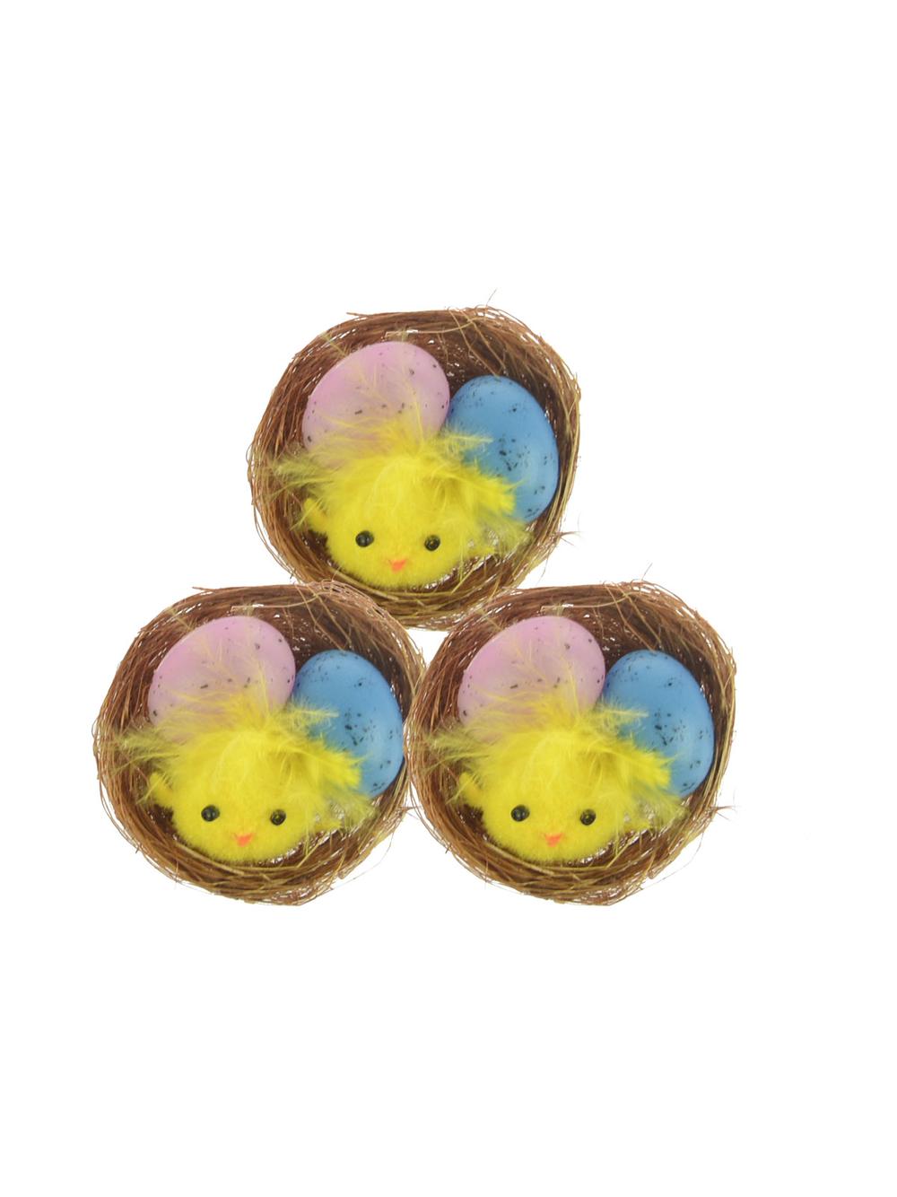 Kurczak w gniazdku z kolorowymi jajkami (3 szt.)