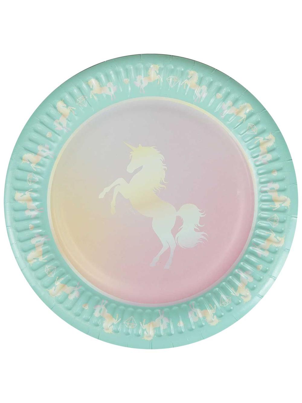 Talerze papierowe - Jednorożec (8 szt.) - FSC Mix Credit