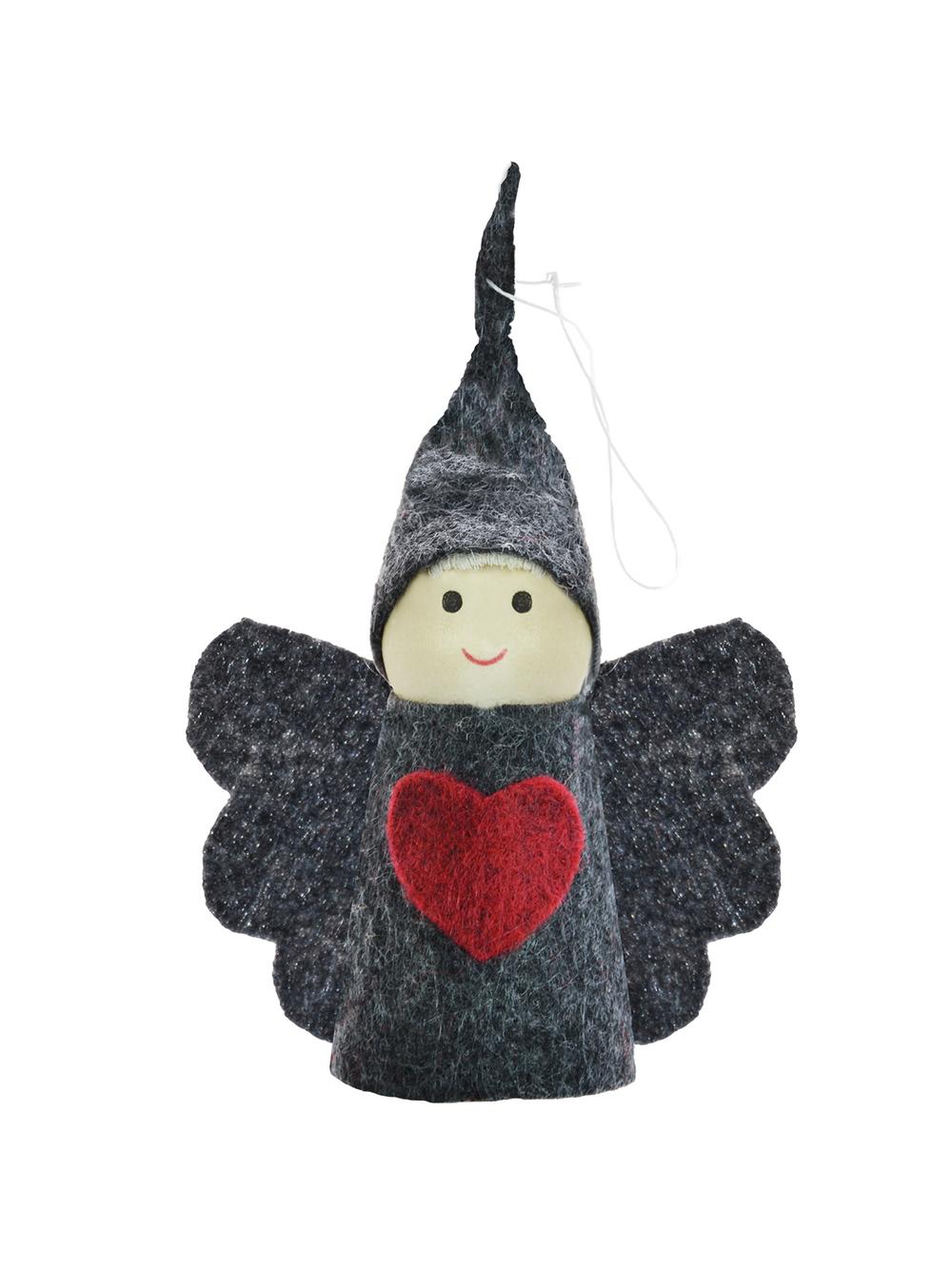 Filcowa figurka dekoracyjna - aniołek szary