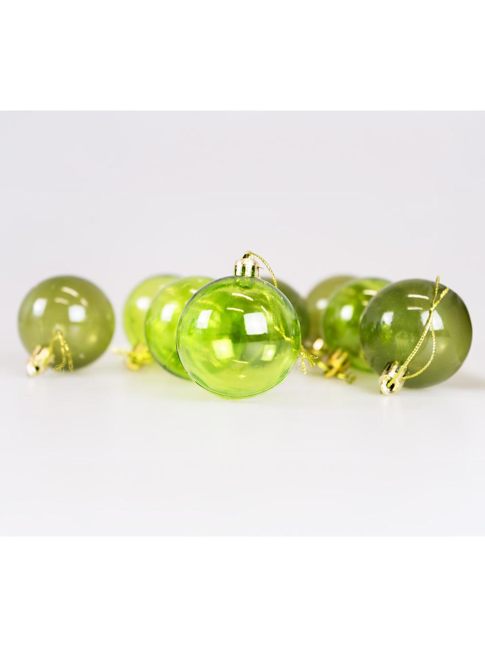 Zestaw bombek transparentnych (8 szt.) - zielone