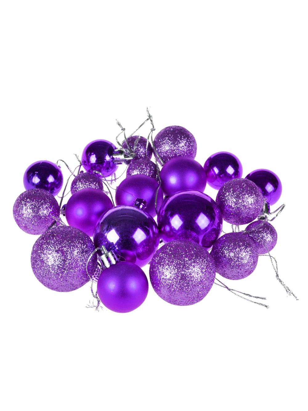 Komplet bombek dekorowanych - mix rozmiarów fioletowy