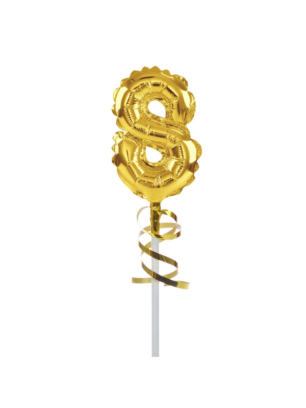 Balon foliowy na patyczku nr 8 złoty