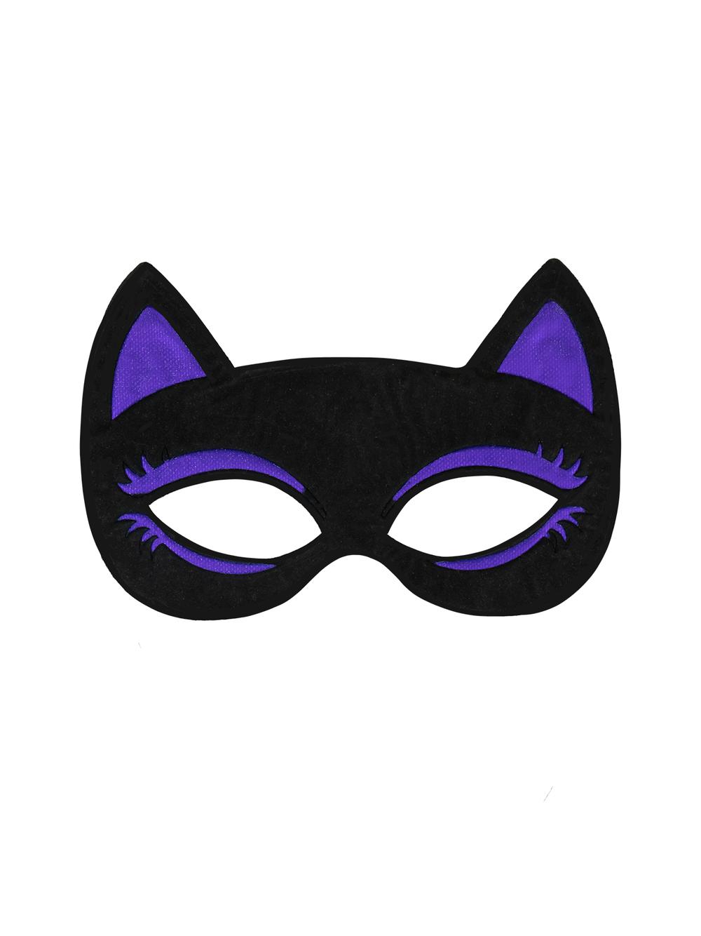 Maska na Halloween (flokowana) - Kot