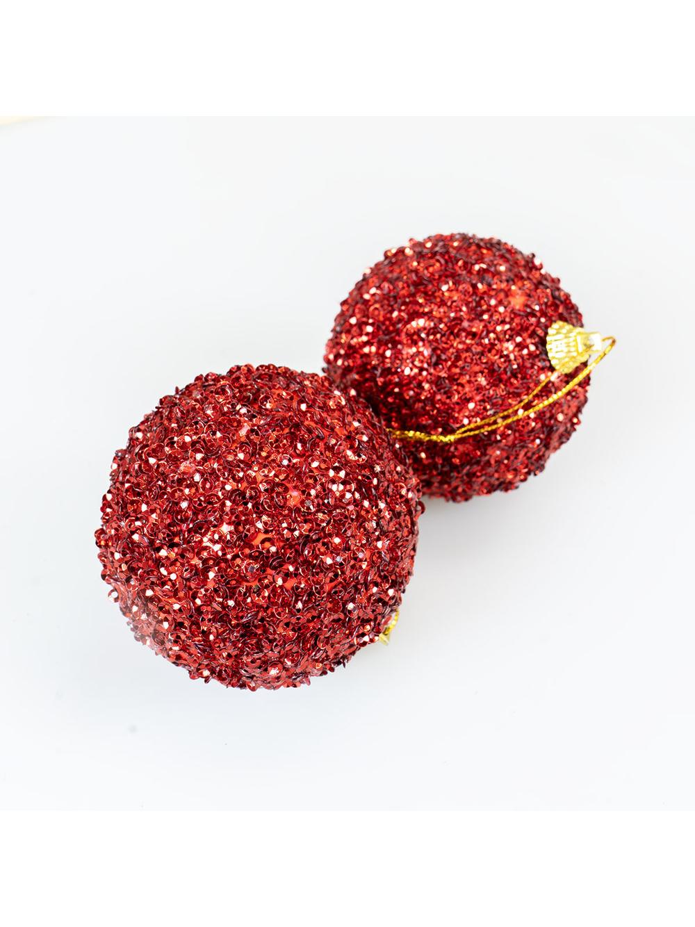 Bombki błyszczące (2 szt.) - czerwone