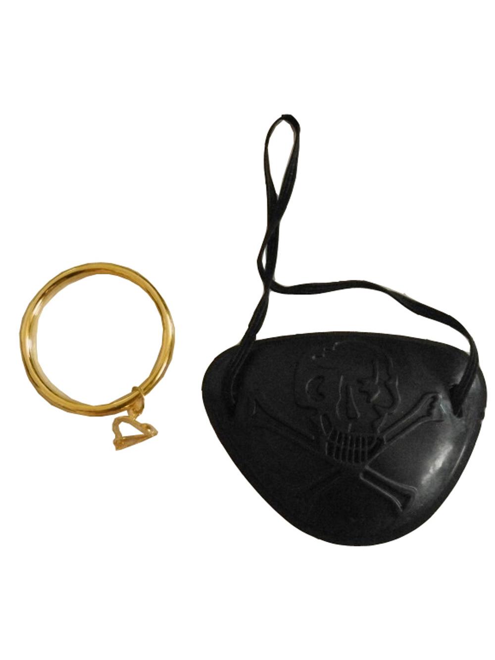 Piracka przepaska na oko i kolczyk