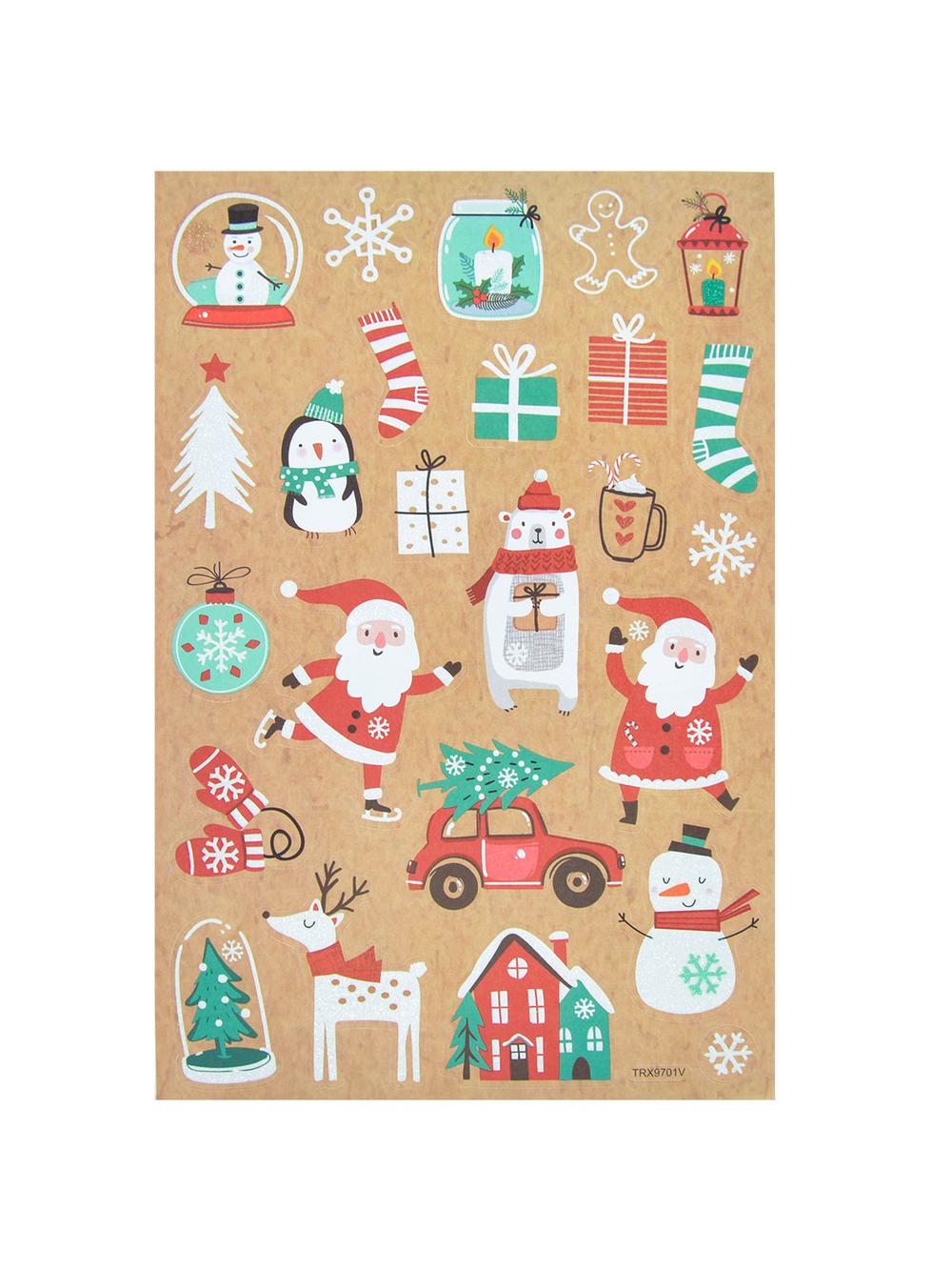 Świąteczne naklejki kraftowe